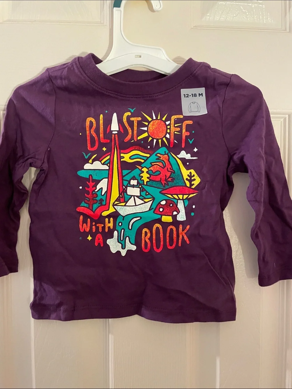 Long-Sleeve Graphic Tee - Purple 